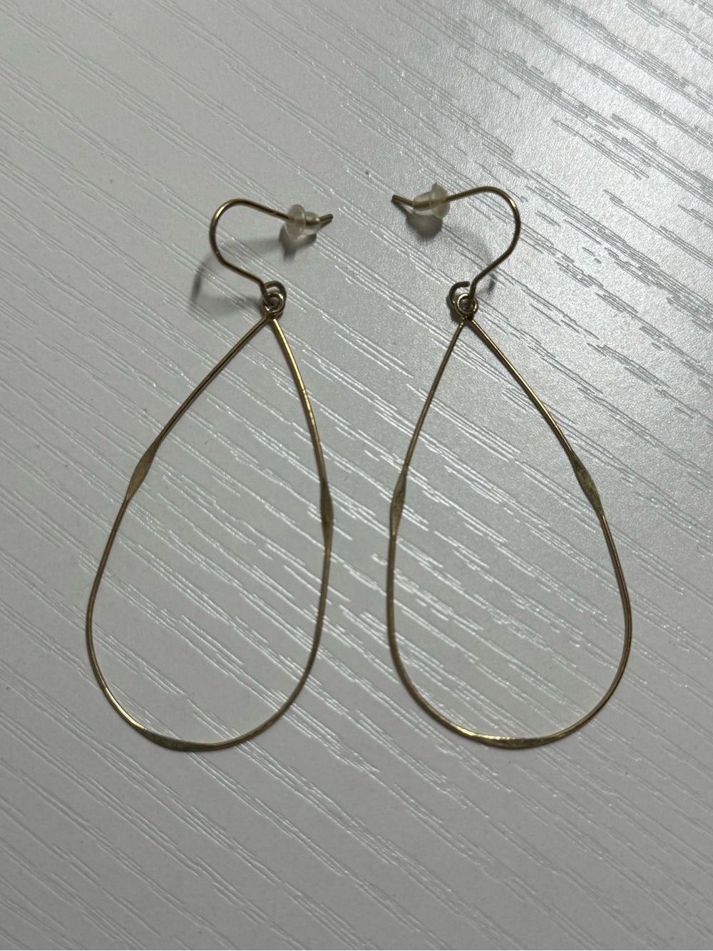 Gold Teardrop Wire Earrings - Minimalist Women Jewelry